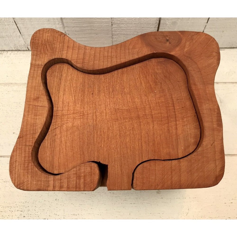 New Hand Made Wood Coaster Set Oregon Souvenir Stained Reclaimed Timber OOAK